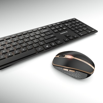 Cherry DW 9100 Slim Wireless Keyboard and Optical Mouse Combo, Black/Bronze (JD-9100US-2)