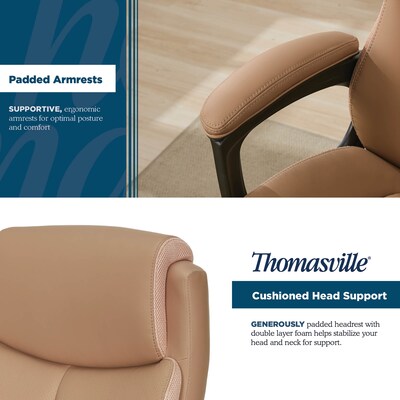 Thomasville Danvers Ergonomic Polyurethane Big & Tall Chair, 400 lb. Capacity, Light Tan (52403-TAN)