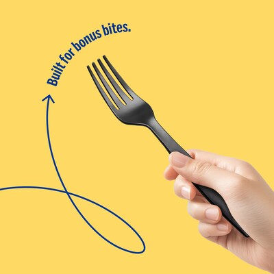 Perk™ Polystyrene Fork, Heavy-Weight, Black, 100/Pack (PK56392)