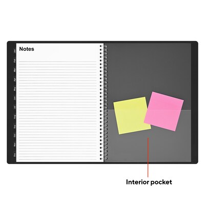 2027 Staples 8" x 11" Weekly & Monthly Planner, Faux Leather Cover, Black (ST21494-27)