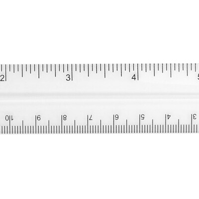 Westcott 6" Plastic Standard Ruler, Clear, 12/Box (17723)