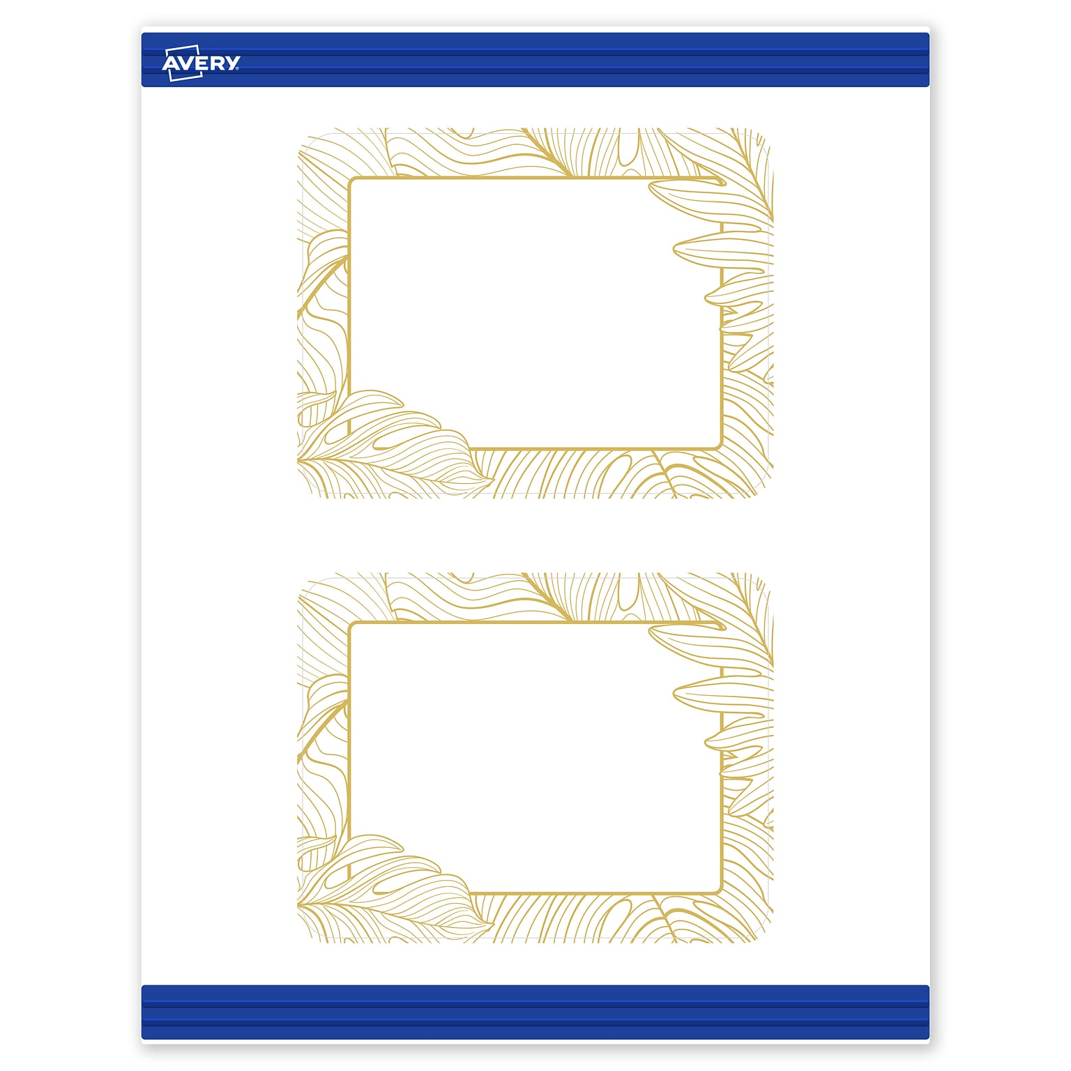 Avery Gold Florals Matte Blank Card, White, 20/Pack (S00-EW4)