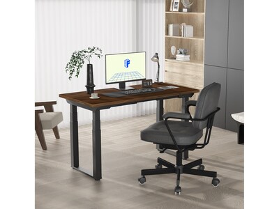 FlexiSpot E7Q 60"W Electric Adjustable Standing Desk, Black Walnut/Black (E7QB6030-BW)
