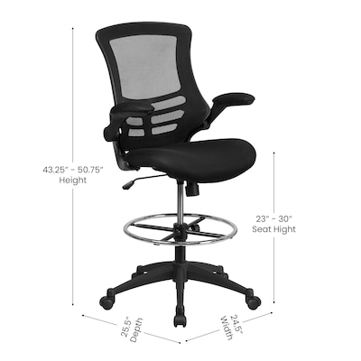 Flash Furniture Mid-Back Design Mesh Task Chair, Black (BL-X-5M-D-GG)