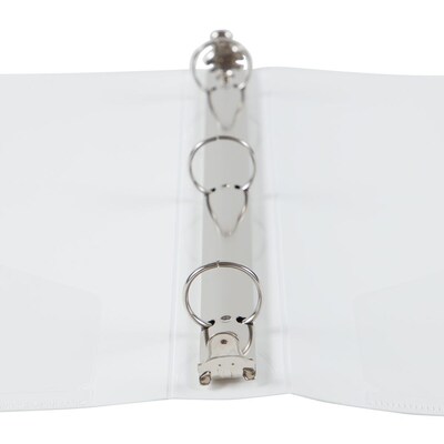 JAM Paper 1" 3-Ring Flexible Poly Binder, White (PB75239WH)