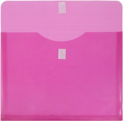 JAM Paper Premium Plastic Document File, Letter, Fuchsia Pink, 3/Pack (218V1FUX3)