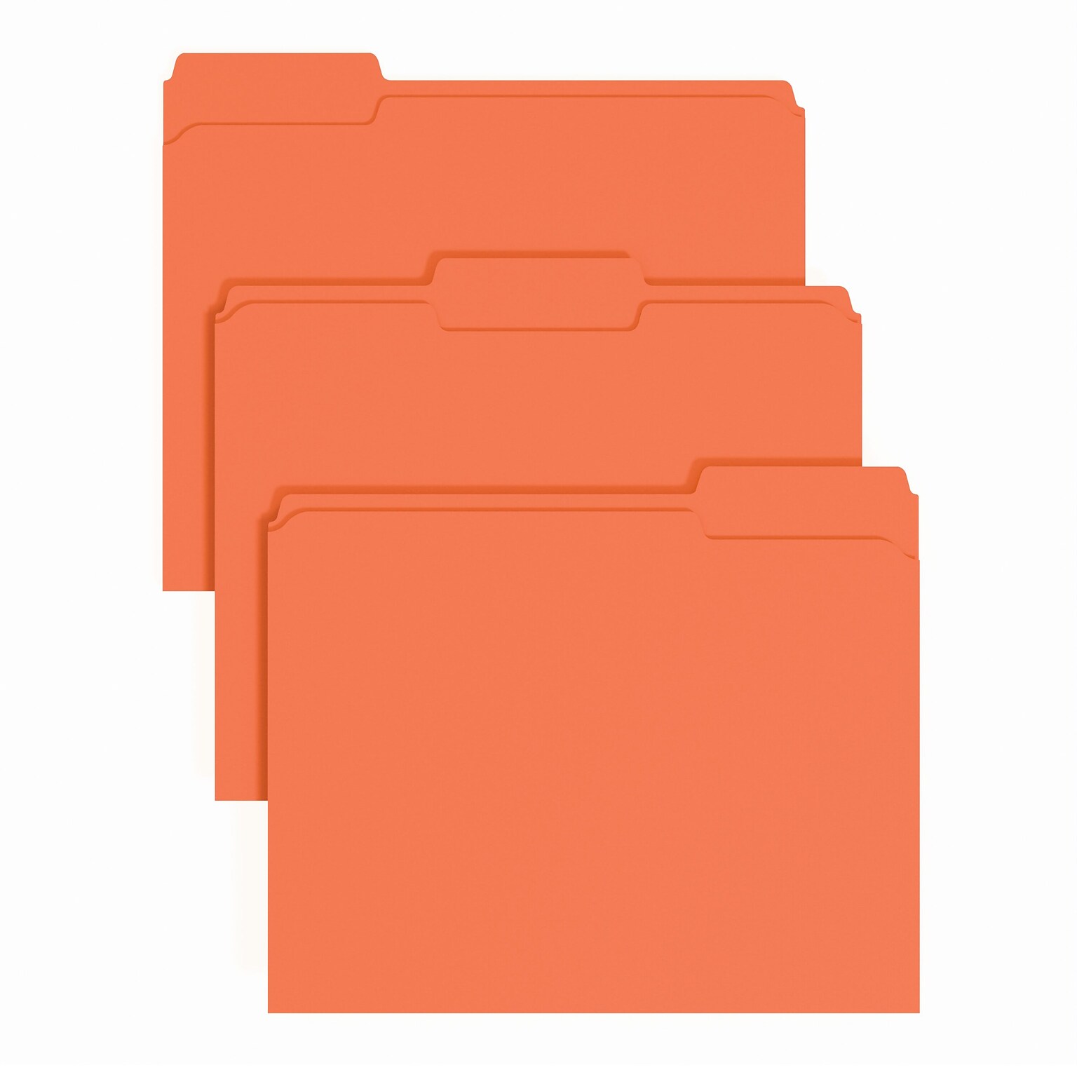 Staples File Folder, 1/3-Cut Tab, Letter Size, Orange, 100/Pack (ST62728)