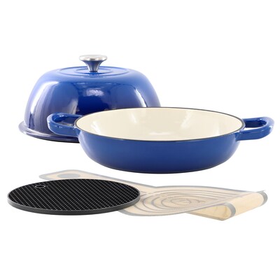 MegaChef Cast Iron 6 Qt. Dutch Oven, Blue (935123606M)