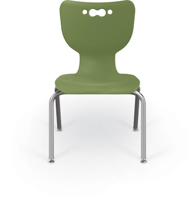 MooreCo 14" Hierarchy Student Chair with 4 Legs, Moss/Chrome Base (703673561464)