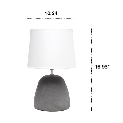 Creekwood Home Concrete 16.93" LED Table Lamp, White (CWT-1009-WH)