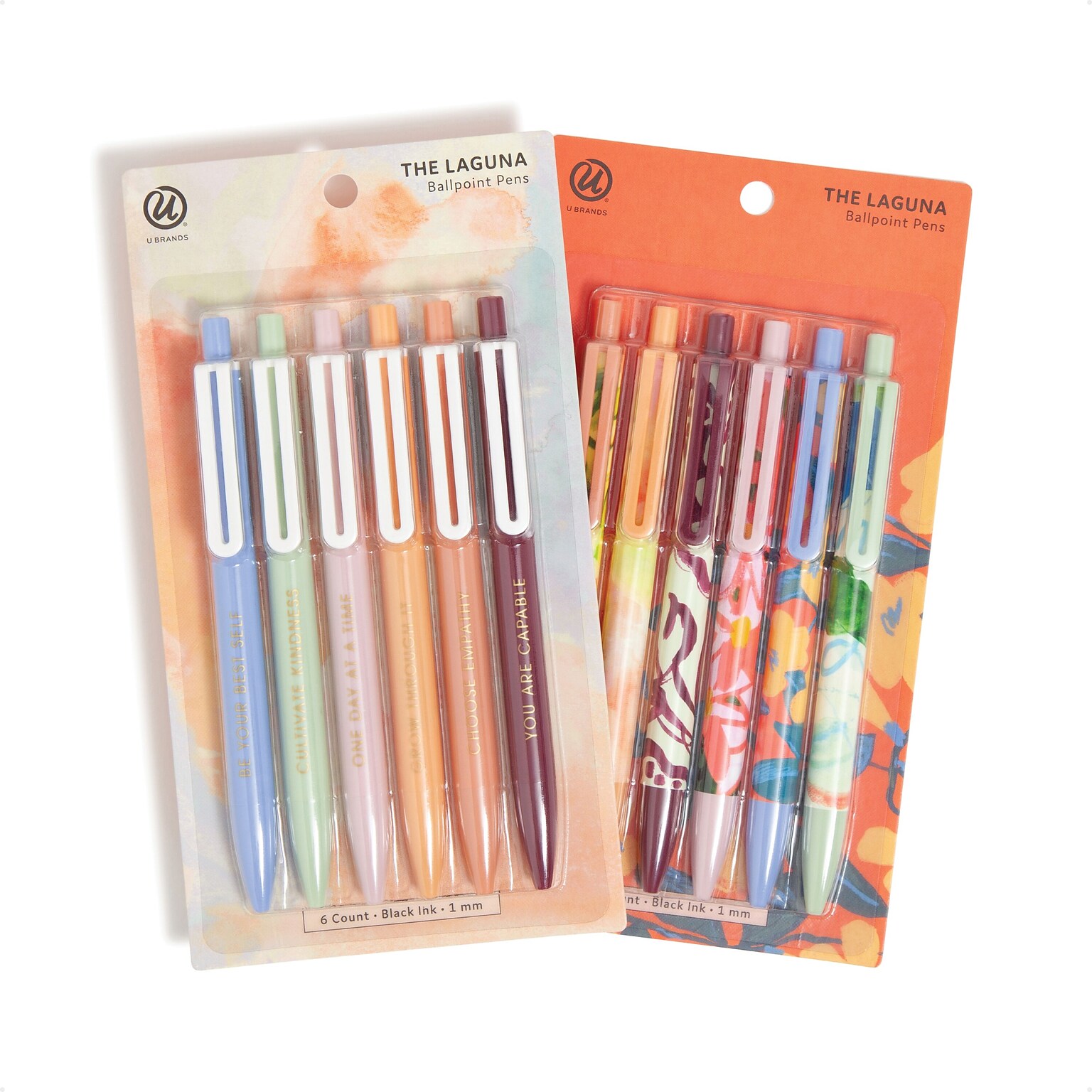 U Brands Retractable Ballpoint Pen, Bold Point, 1.0mm, Black Ink, 2/Pack (7122U01-24)