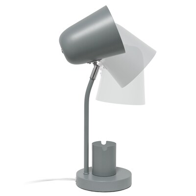 Simple Designs Sleek Essentials LED Desk Lamp, 15.75", Gray Metal (LT2128-GRY)