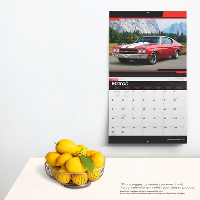 2025 BrownTrout American Muscle Cars  7" x 12" Monthly Deluxe Wall Calendar (9781975479398)