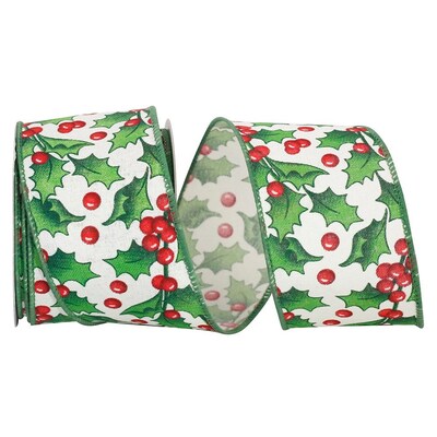JAM Paper Ribbon, White/Holly Berries (52640348532)