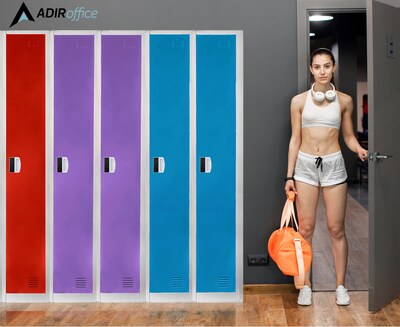 AdirOffice 72"H Single Tier Purple Storage Locker (ADI629-201-PUR-DL)