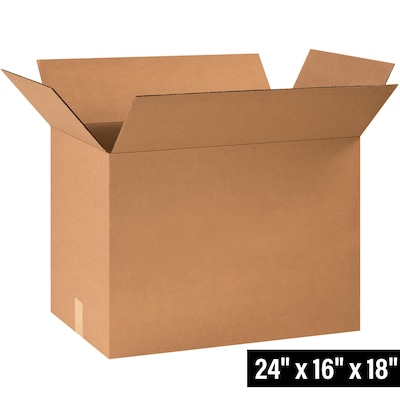 24 x 16 x 18 Shipping Boxes, 32 ECT, 15/Bundle (241618)