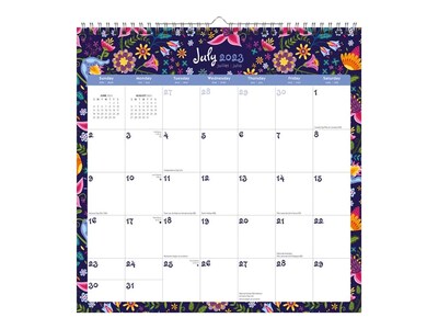 2023-2024 StarGifts Floral Splendor 12 x 12 Academic & Calendar Monthly Wall Calendar (9781975471989)