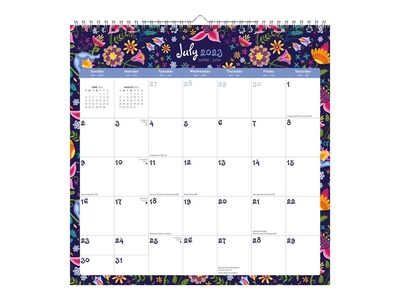 2023-2024 StarGifts Floral Splendor 12 x 12 Academic & Calendar Monthly Wall Calendar (97819754719