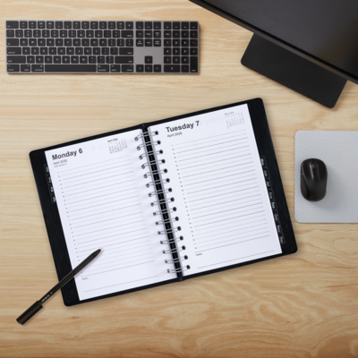 2026 Staples 5" x 8" Daily Appointment Book, Black (ST58452-26)