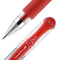 uniball Gel Grip Gel Pens, Medium Point, 0.7mm, Red Ink, 12/Pack (65452)