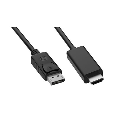 VisionTek 6.6ft DisplayPort to HDMI Audio/Video Cable, Male to Male, Black (901214)