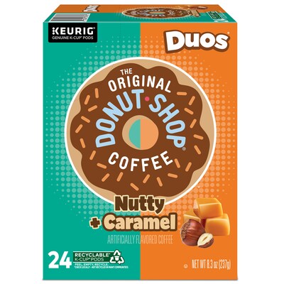 The Original Donut Shop Nutty + Caramel Coffee, Medium Roast, 0.34 oz. Keurig® K-Cup® Pods, 24/Box (374764)