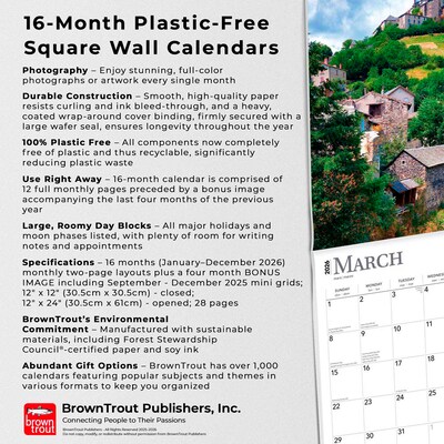 2026 BrownTrout France 12" x 12" Monthly Wall Calendar (9798330703289)
