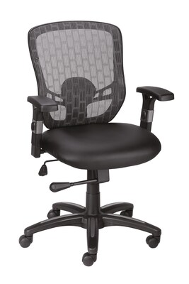 Quill Brand® Corvair Mesh Back Luxura Faux Leather Computer and Desk Chair, Black (23097)