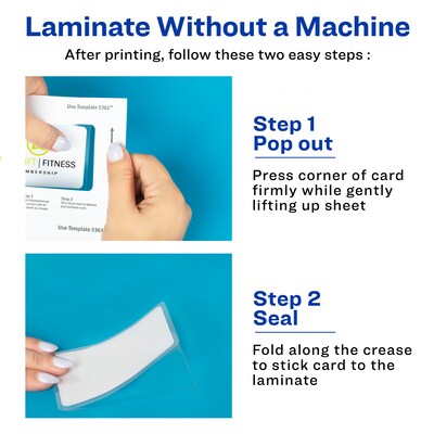 Avery Self-Laminating ID Cards, Matte White, 30/Pack (05361)