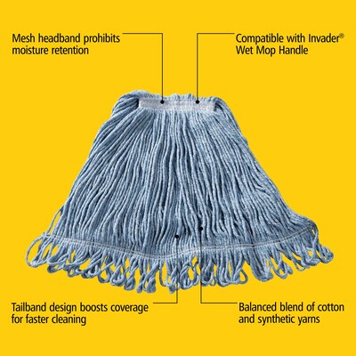 Rubbermaid Super Stitch Mop Head, Tailband (FGD21206BL00)