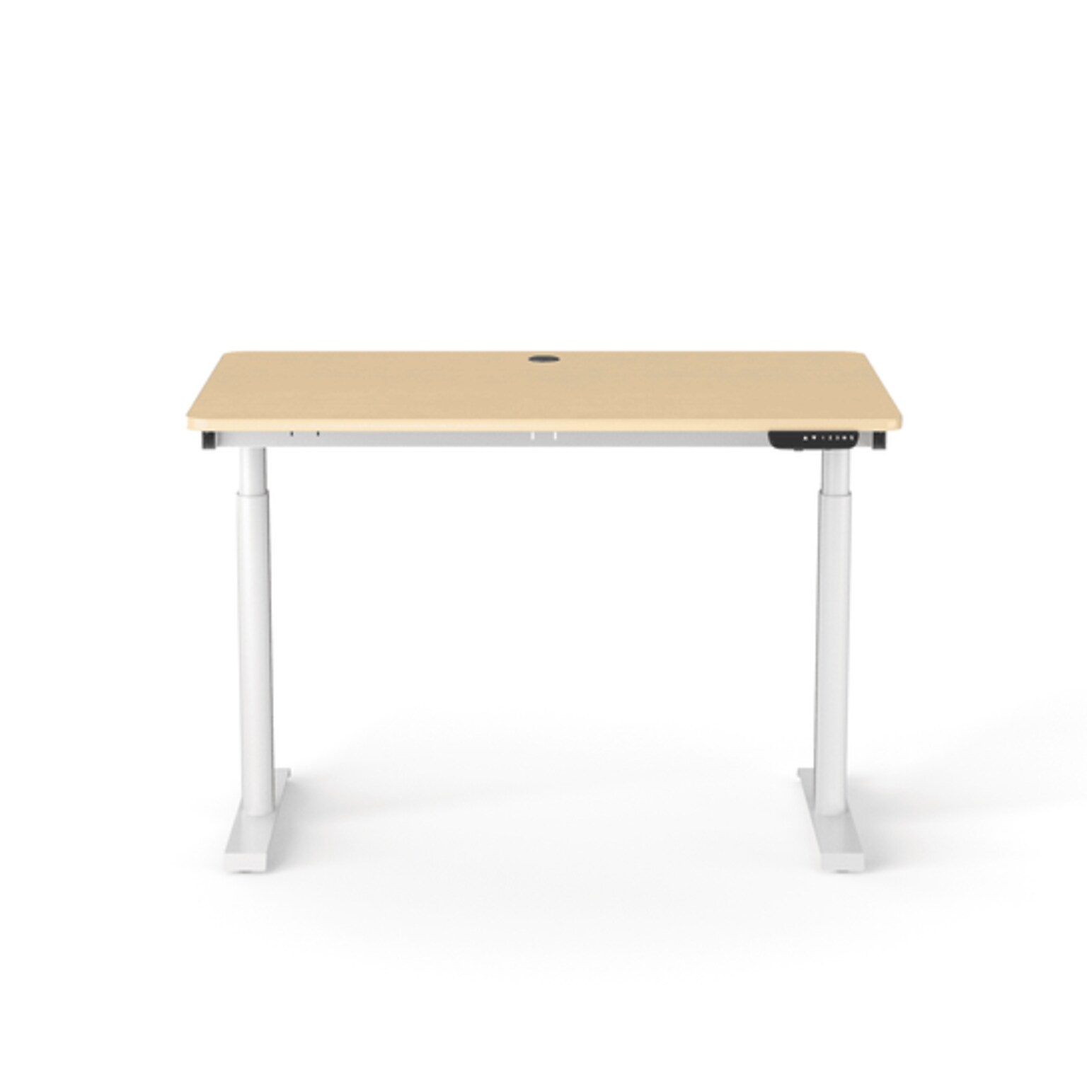 VersaDesk PowerLift 48W Electric Rectangular Adjustable Standing Desk, Maple/White (PLSDR4830-WM-APP )