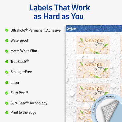 Avery Rectangle Laser Multipurpose Labels, 1.5 x 2.75, White, 500/Box (19479399274)