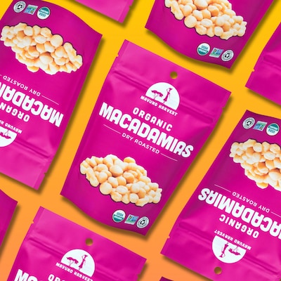 Mavuno Harvest Organic Dry Roasted Macadamias, 1 lb. Bag (MAHW-MACD1LB)