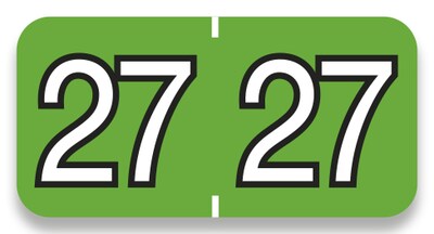 Medical Arts Press Colwell Jewel Tone Compatible 2027 Year Label, 3/4 x 1-1/2, Green, 500/Roll