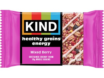KIND Healthy Grains Gluten Free Mixed Berry Energy Bar, 1.4 oz., 10 Bars/Box (67073)