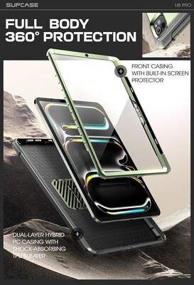 SUPCASE Unicorn Beetle Pro Plastic 11 Fullbody Case for iPad Pro 11 5th Generation, Green
