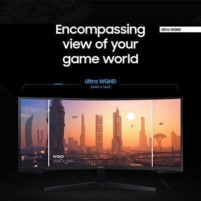 Samsung Odyssey G5 34" Curved WQHD 165Hz LED Gaming Monitor, HDR10, Black (LC34G55TWWNXZA)