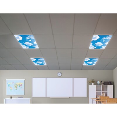 Teacher Created Resources Calming Covers Ceiling Light Filters, 2' x 4', Clouds, 4/Pack (TCR20140)