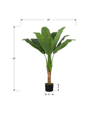 Monarch Specialties Inc. 43" Artificial Banana Tree in Pot (I 9567)