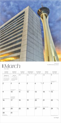 2025 BrownTrout Las Vegas 12" x 24" Monthly Square Wall Calendar, (9781975475062)