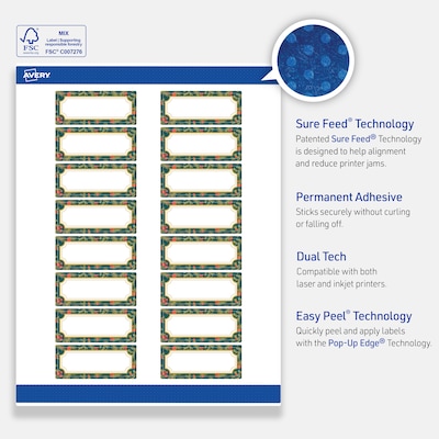 Avery Rectangle Multipurpose Labels, 1" x 2-5/8", White, 160/Pack (19479370492)