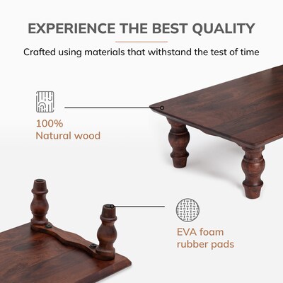 Anji Mountain Acacia Wood Monitor Stand, Up to 32" Monitor, Walnut (MS-WAL-01WAL)