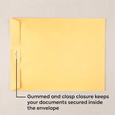 Staples Kraft Clasp & Moistenable Glue Catalog Envelopes, 10" x 13", Brown, 100/Box (ST187039-CC)