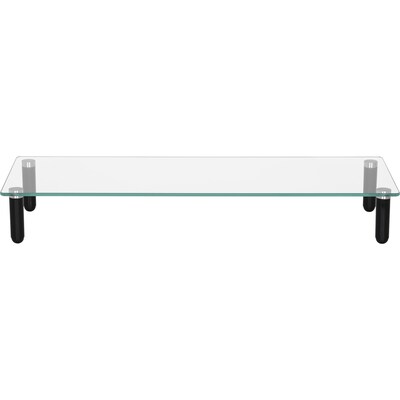 Lorell Glass Monitor Stand, Up to 42" Monitor, Clear/Black (LLR99533)