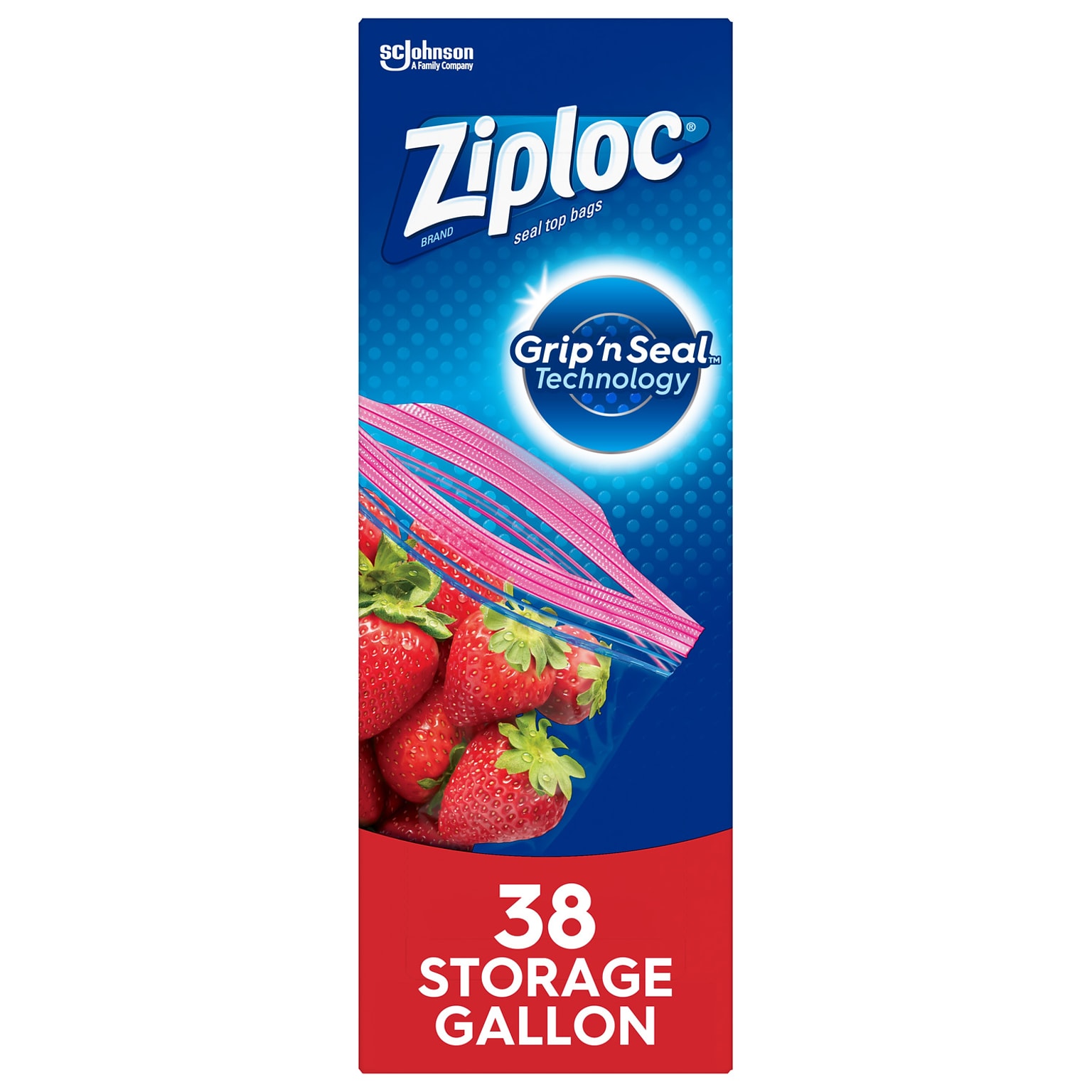 Ziploc Storage Bags, Gallon, 38/Box (314470)