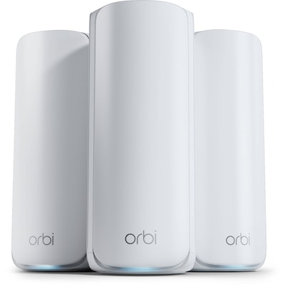 Netgear Orbi 770 BE 11000Mbps Tri-Band Mesh WiFi 7 System, White, 3/Pack (RBE773-100NAS)