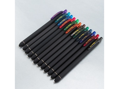 Pentel EnerGel Kuro Retractable Gel Pens, Medium Point, Assorted Colors Inks, 12/Pack (BL437R1BP12M)