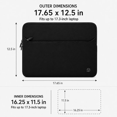 Vangoddy 17" Laptop Sleeve, Black (NBKLEA252)