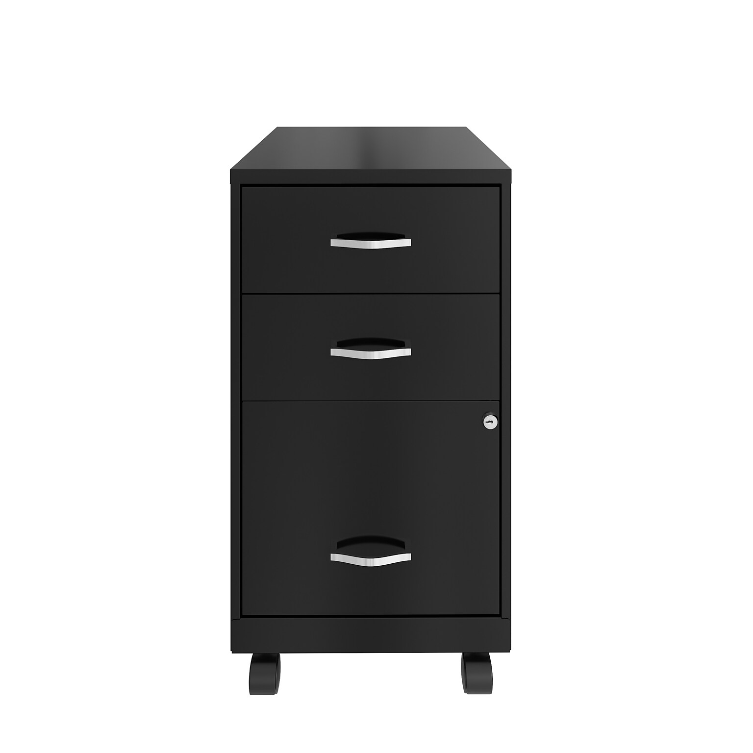 Space Solutions 18 3-Drawer Mobile Letter Width Vertical File Cabinet, Black (24427)