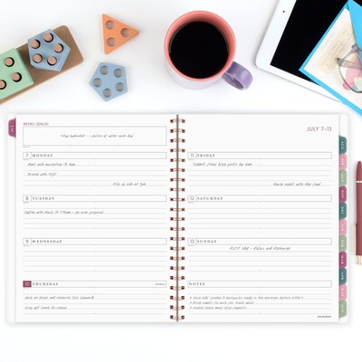 2025-2026 AT-A-GLANCE BADGE Floral 8.5 x 11 Academic Weekly & Monthly Planner, Plastic Cover, Mult